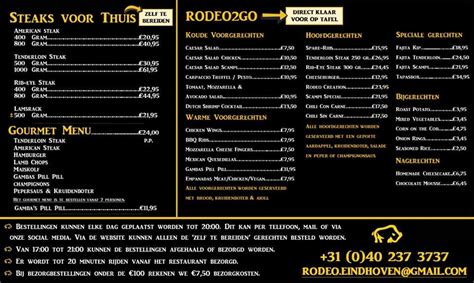 rodeo eindhoven menu.